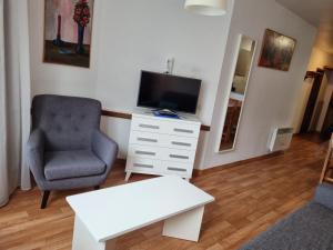 帕斯底拉卡萨Apartamentos Grifovacances Canigou的客厅配有椅子和电视