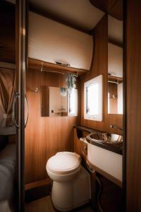 普拉Camper for 4 persons Istria的一间带卫生间和水槽的小浴室