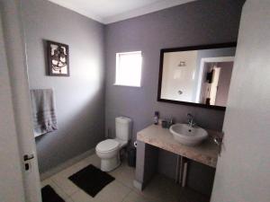 马盖特Protea Private Suite - Ramsgate Ramble Rest的一间带卫生间、水槽和镜子的浴室