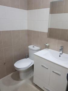 埃斯帕戈斯Apartamento Teixeira的浴室配有白色卫生间和盥洗盆。