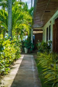锡基霍尔Charisma Beach Resort的棕榈树和走道的房子