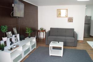 萨卡文Terreirinho 1 e 2的客厅配有沙发和桌子