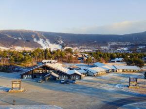 BjorliBjorli Fjellstuer - by Classic Norway Hotels的享有带雪盖屋顶的建筑的空中景致
