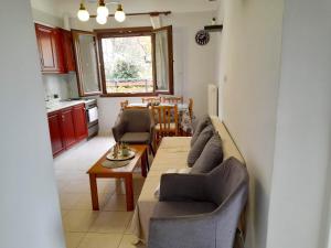 卡斯特拉基翁Paradise of Meteora B的客厅配有沙发和桌子