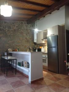 CepedaCasa Rural El Turuterro的厨房配有冰箱和桌子
