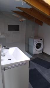 韦尔芬Apartment Hohenwerfen的厨房配有水槽和洗衣机