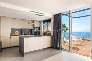 阿德耶Avitan Premium & Luxury Villas的海景厨房