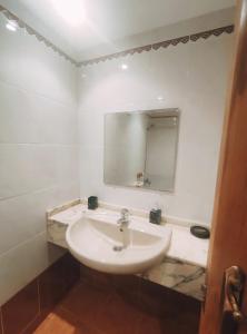 阿利坎特Double Room with bathroom的白色的浴室设有水槽和镜子