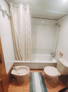 阿利坎特Double Room with bathroom的浴室配有卫生间、盥洗盆和浴缸。