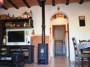 阿尔么丽亚Casa Juan Gil的客厅设有壁炉和电视。