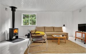 KolindPet Friendly Home In Kolind With Kitchen的带沙发和炉灶的客厅