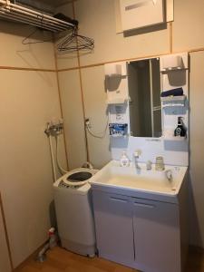 俱知安町Rental room Narita "Male Only" - Vacation STAY 58820v的一间带水槽和洗衣机的浴室