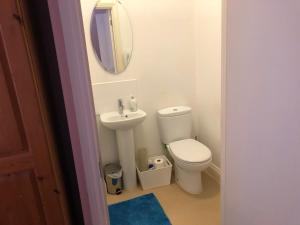 伦敦287号绿色车道酒店的浴室设有白色的卫生间和镜子