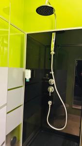 Nordkirchensmart&beautiful HOSTEL的浴室内配有淋浴和头顶淋浴