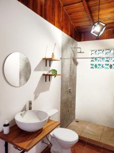 圣塔特蕾莎海滩ICO Living Hostel的一间带水槽和卫生间的浴室