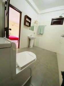 康提自然沃克酒店的一间带卫生间和水槽的浴室