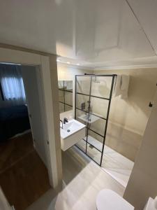 马德里包萨19号公寓的一间带水槽和镜子的浴室