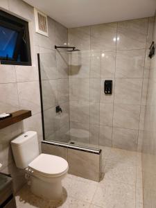 哲帕拉La Collina Villa的一间带卫生间和淋浴的浴室