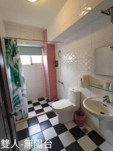 花莲市夜市电梯民宿-尤大厨的家的一间带卫生间和水槽的浴室