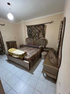 开罗Dar Misr的一间卧室配有一张大床和一把椅子
