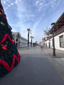 伊基克3D 2B cerca playa y centro, Park Surf的街道中央的圣诞树
