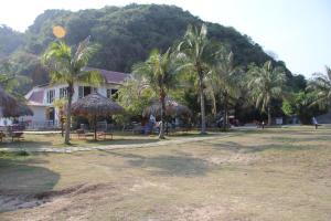 吉婆岛Catba Beach House的棕榈树和建筑度假村