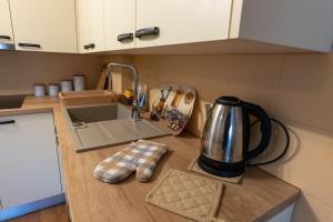 GarešnicaStudio apartmani "Štimac"的厨房柜台配有茶壶和水槽