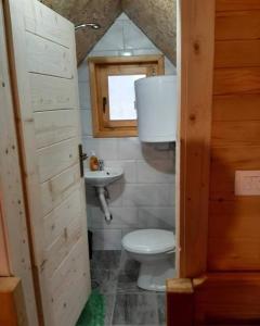 莫伊科瓦茨Konaci Očeva Zemlja的一间带卫生间和水槽的小浴室