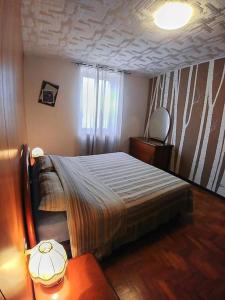 丰多da Stoimenov的一间卧室配有一张床、一张桌子和一个窗户。