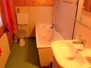 卡森里德Apartment Lärchenheim by Interhome的一间带水槽、淋浴和卫生间的浴室