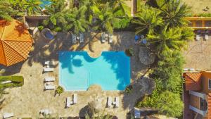 棕榈滩Bocobay Gold Coast Resort的享有棕榈树游泳池的顶部景致
