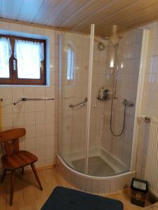 蒂罗尔-基希贝格Haus Spertental的带淋浴和浴缸的浴室
