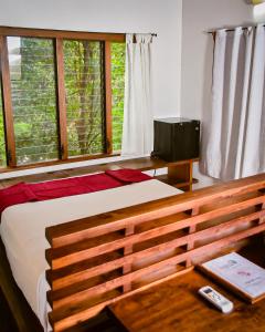 El GiganteSelá Nicaragua的一间卧室设有一张床、一台电视和窗户。