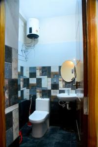蓬蒂切里Sri Apartment 2BHK For Familys Couples Parking A1的一间带卫生间和水槽的浴室