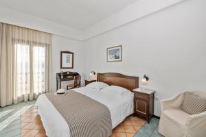 阿梅尼斯蒂斯埃罗费里海滩酒店的配有一张床和一把椅子的酒店客房