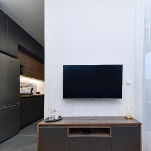 诺维萨德Divine & Delight Apartments的客厅的墙上配有电视
