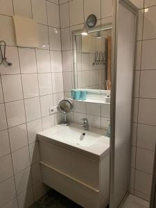 皮茨河谷圣莱昂哈德格莱赛小木屋酒店的一间带水槽和镜子的浴室