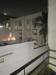 巴特那Riru girlstay的享有棕榈树的建筑景色