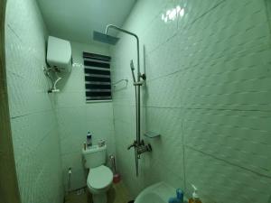 拉各斯DINERO DIAMOND - ONE BED APARTMENT的带淋浴、卫生间和盥洗盆的浴室