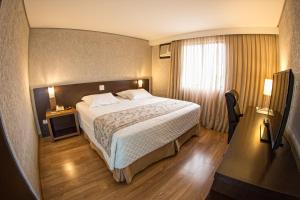 坎普拉古Hotel Campo Largo Comfort的酒店客房设有床和窗户。