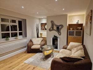 伦敦LUXE HILL GETAWAY的客厅配有沙发、椅子和壁炉