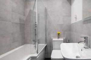 布莱奈费斯蒂尼奥格Finest Retreats - Capel Salem的浴室配有卫生间、盥洗盆和淋浴。