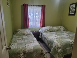 蒙特港Cabañas Tepual的小型客房 - 带2张床和窗户