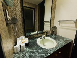 御殿场市GLAMROSE -Adult Only-的一间带水槽和镜子的浴室