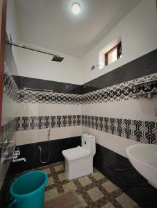 戈卡尔纳HosteLife Gokarna的浴室配有白色卫生间和盥洗盆。