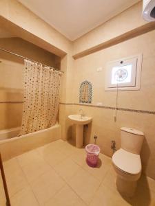 达哈布lucky house Dahab的一间带卫生间和水槽的浴室