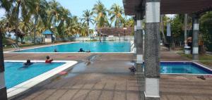 波德申ZNA Prop d Seri Bulan Resort,PD的一群人在游泳池游泳