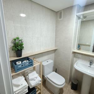 萨拉曼卡Luxury Family Homes M的浴室配有白色卫生间和盥洗盆。