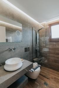卡拉维塔阿内拉德酒店的浴室配有卫生间、盥洗盆和淋浴。