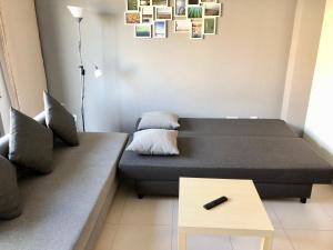 代尔特布雷Duplex RIO EBRO的带沙发和桌子的小客厅